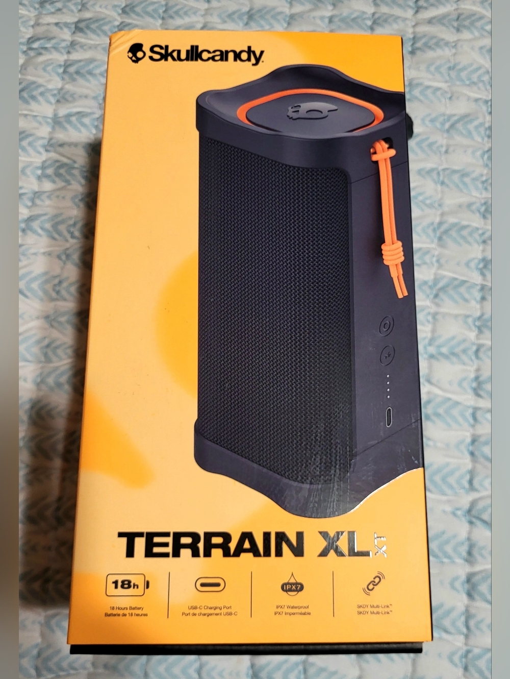 Skullcandy Terrain XL Portable Bluetooth Speaker - Black with Orange Accents